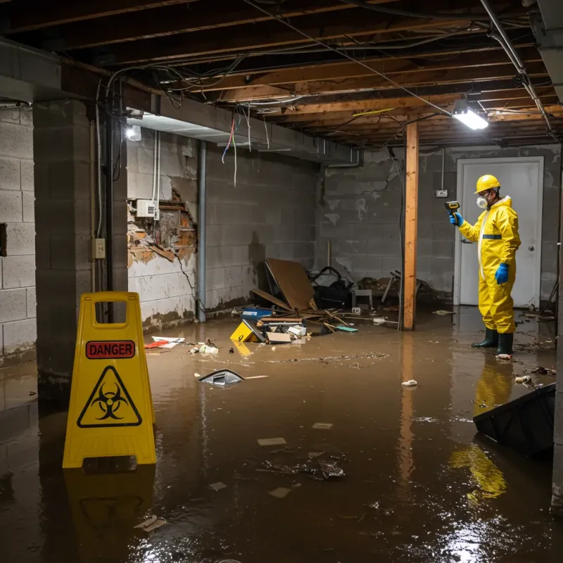 Flooded Basement Electrical Hazard in Beech Grove, IN Property