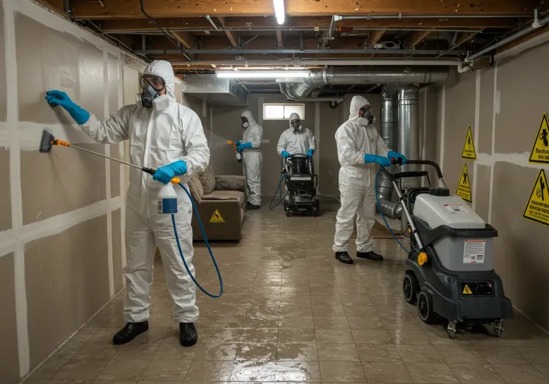 Basement Moisture Removal and Structural Drying process in Beech Grove, IN